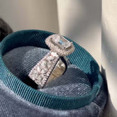Luxurious Radiant Cut Sterling Silver Halo Engagement Rings