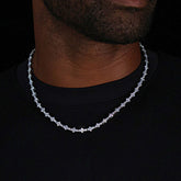 Honeycomb CZ Tennis Necklaces 6.5mm Silver