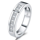 Handmade Princess Cut 925 silver Wedding Bands