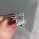 Unique Marquise Cut Sterling Silver Engagement Rings