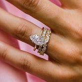 Brilliant Simple Pear Cut Sterling Silver Wedding Sets