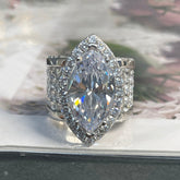 Brilliant Marquise Cut Sterling Silver Engagement Rings