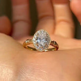 Charming Oval Cut Yellow Gold Vintage Engagement Rings