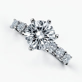 4 CT Round Cut Simplicity Classic Six Prong Engagement Rings