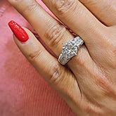 Vintage Round Cut Sterling Silver Engagement Rings