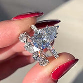 Classic Pear Cut Sterling Silver Wedding Sets