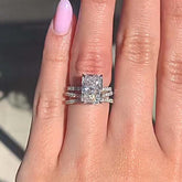 Classic Radiant Cut Sterling Silver Wedding Sets