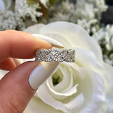 Luxury Round Cut Sterling Silver Wedding Bands
