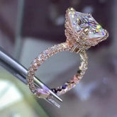 Dazzling Radiant Cut Sterling Silver Engagement Rings