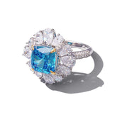 Halo Cushion Cut Sterling Silver Engagement Rings