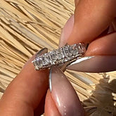 Double Diamond Sterling Silver Engagement Rings