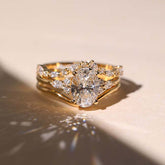 Elegant Oval Cut Yellow Gold Wedding Sets