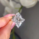 Elegant Marquise Cut Sterling Silver Wedding Rings