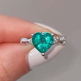 Vintage Sterling Silver Heart Cut Engagement Rings