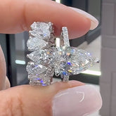 Eternal Pear Cut Sterling Silver Wedding Sets