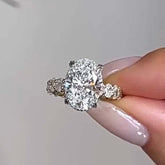 Fashion Oval Cut Sterling Silver Engagement Rings