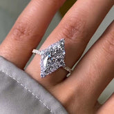 Vintage Marquise Cut Sterling Silver Halo Engagement Rings