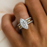 Romantic Marquise Cut Sterling Silver Wedding Sets