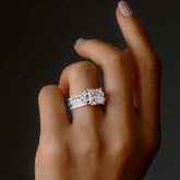 Gorgeous Princess Cut Sterling Silver Wedding Sets