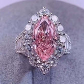 Halo Marquise Cut Setting Silver Engagement Rings