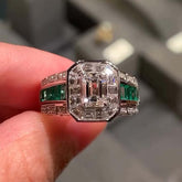 Luxurious Radiant Cut Sterling Silver Engagement Rings