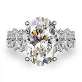 Unique Design Oval Cut Sterling Silver Engagement Rings