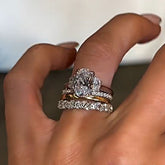 Premium Cushion Cut Sterling Silver Wedding Sets