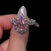 Vintage Pear Cut Sterling Silver Halo Engagement Rings