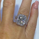 Luxurious Radiant Cut Sterling Silver Engagement Rings