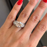 Sparkling Round Cut Sterling Silver Engagement Rings