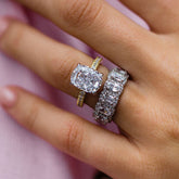 Bride Cushion Cut Sterling Silver Wedding Sets