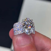 Dazzling Oval Cut Silver Engagement Rings