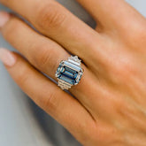 Minimalist Sterling Silver Emerald Cut Engagement Rings