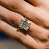 Solitaire Sterling Silver Emerald Cut Engagement Rings