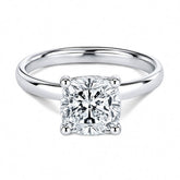 Simplicity Cushion Cut Sterling Silver Engagement Rings