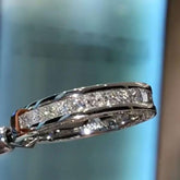 Simplicity Princess Cut Sterling Silver Wedding Bands