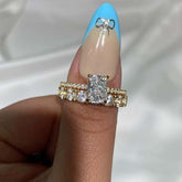 Simplicity Radiant Cut Sterling Silver Stackable Rings