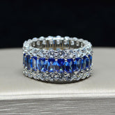 Sapphire Sterling Silver Wedding Bands