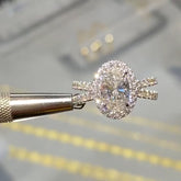 Cross Oval Cut Sterling Silver Engagement Rings