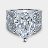 Shine Pear Cut Sterling Silver Engagement Rings