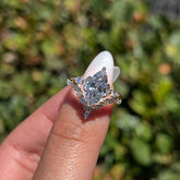 V-Shaped Marquise Cut Sterling Silver Engagement Rings