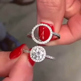 Detachable Round Cut Sterling Silver Wedding Sets