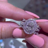 Fine Oval Cut Sterling Silver Wedding Sets