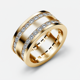 Princess Cut Gender Neutral Wedding Bands