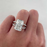 Fork Radiant Cut Sterling Silver Vintage Engagement Rings