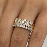 Comfortable Pear Cut Sterling Silver Wedding Bands