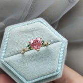 Pink Diamond Heart Cut Engagement Rings