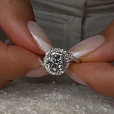 Twist Round Cut Sterling Silver Engagement Rings