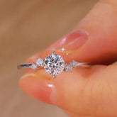 Simplicity Round Cut Sterling Silver Wedding rings