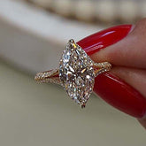 Simplicity Marquise Cut Sterling Silver Vintage Engagement Rings